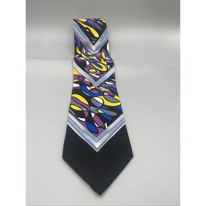 Rush Limbaugh No Boundaries Mens 100% Silk USA Geometric‎ Black/Multi Necktie